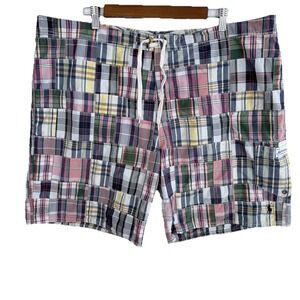 Polo‎ Ralph Lauren Swimwear Shorts Mens 40 Plaid Patchwork Madras 9" Inseam